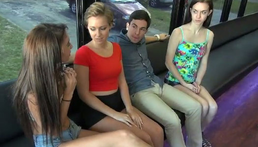 Freaky dude is going to fuck three lesbian chicks in a train porn pics