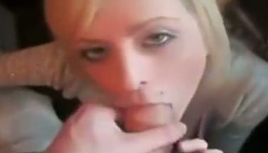 Amateur blonde with beauty spot gives good blowjob on a pov camera porn pics