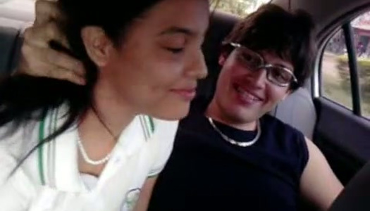 Spoiled amateur brunette chick agrees to suck tasty lollicock in car porn pics