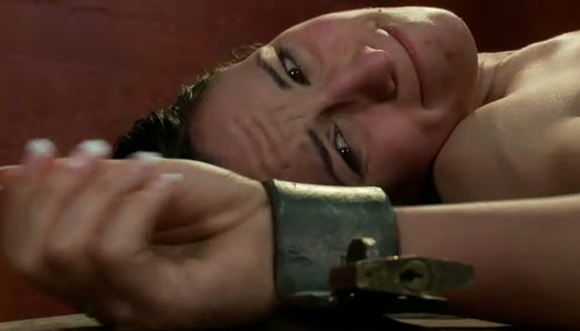 Slender brunette Amber Rayne gets fucked by group of horny masters porn pics