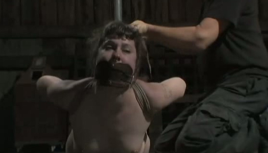 Bondage brunette Anna is tied up and punished in torture room porn pics