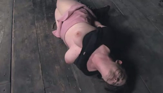 Super juggy brunette is lying on the floor topless porn pics