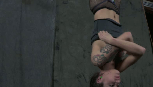 Trashy looking whore gives blowjob before torturing porn pics