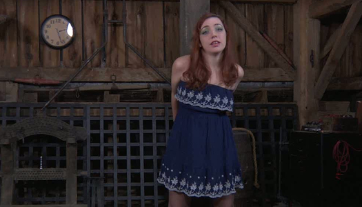 Old pervert is playing with two ginger chicks in the scary room porn pics