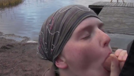 Greedy for cum dessert amateur chick blows cock in various places porn pics