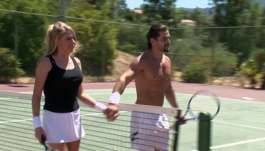Tennis play ends up with quickie for delicious blonde whore Brynn Tyler porn pics