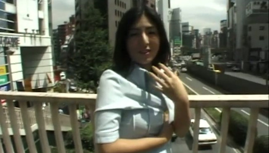 Attractive Japanese girl flashes her tits otudoor porn pics