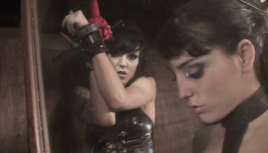 Dirty-minded strict brunette domme fingers holes of kinky submissive gal porn pics