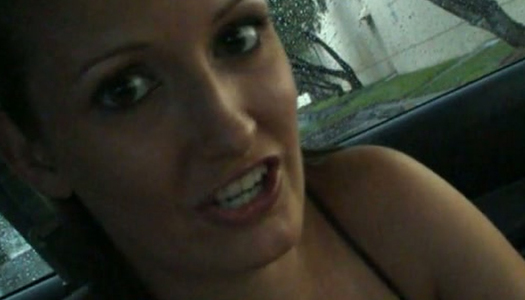 Zealous brunette GF would love to jerk off and suck tasty dick in the car porn pics