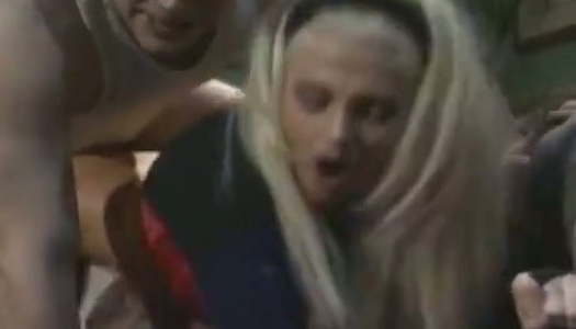 Wondrous straight haired vintage blondie gives head after doggy fuck porn pics