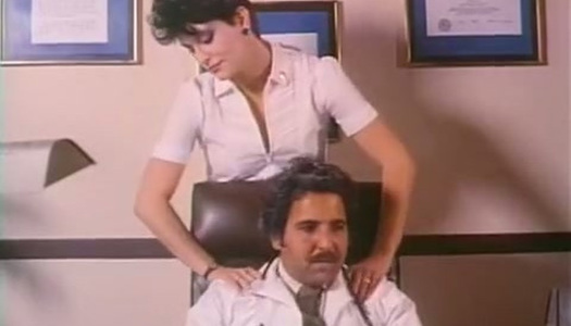 Kinky classy brunette nurses enjoy steamy MFF threesome fuck in hospital porn pics