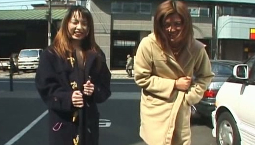 Two skanky Asian exhibitionists hooked up with two guys porn pics