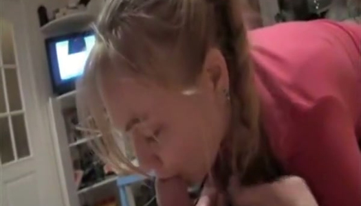 Light haired Russian bitch pleases her fellow with steamy BJ porn pics