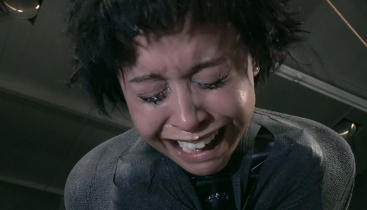 Lovely Latina MILF takes rest after hardcore BDSM session porn pics