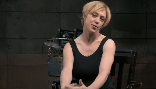 Busty chick is face fucked in the dark dungeon porn pics