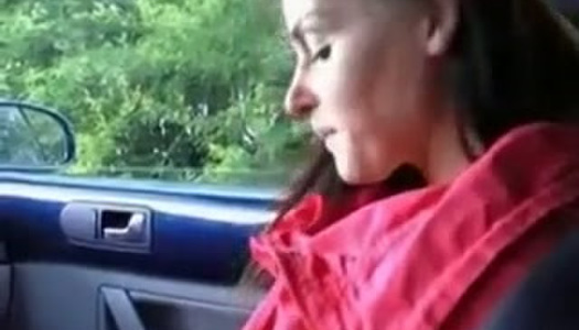 Spoiled brunette girl riding cock in a front seat in a car porn pics