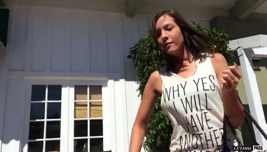 Nice student Molly Manson shows her shaved pussy and gives yum-yum blowjob porn pics