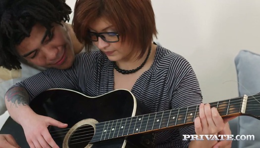 Four eyed red haired bitch Tori Fox gets her pussy creampied porn pics