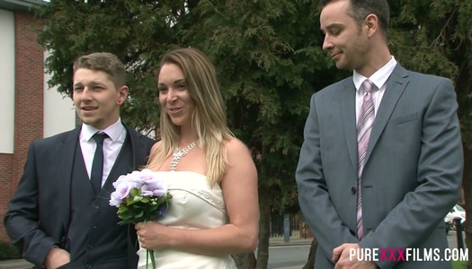 Horny and perverted groom is cheating on bride with red haired bride maid porn pics