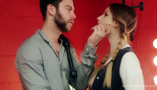 Aggressive stud fucks tied up busty bitch Stella Cox porn pics