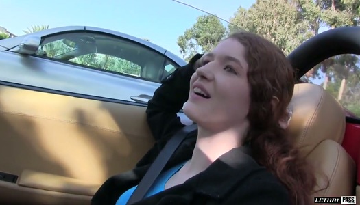 Dude fucks red haired chick Abbey Rain and cums on her face porn pics