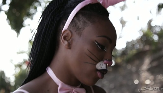 Black chick Nikki Darling is having sex with a white dude porn pics