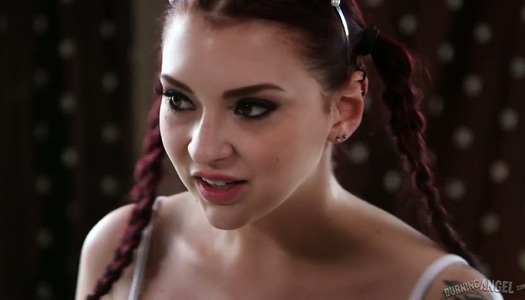 Yummy babe with pigtails Amber Ivy is having passionate sex with her new lover porn pics