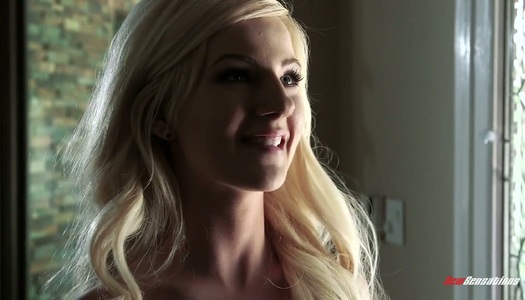 Slim blonde Bella Rose sucks thick penis lying on the kitchen table porn pics