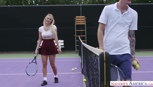Topless chick Natalia Starr enjoys having dirty sex on the tennis court porn pics