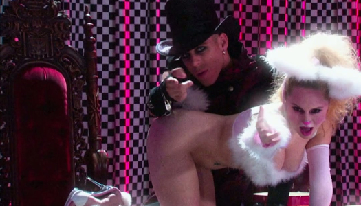 Two freaky blondes Stormy Daniels and Aiden Starr dress like Alice in Wonderland porn pics