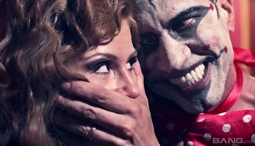 Cruel clown fucks hungry hole of nasty babe Brooklyn Lee porn pics