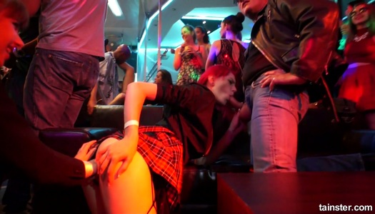 Seductive whores go wild at the party and lick each others twats porn pics