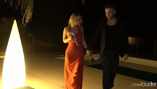 Sex-hungry blonde Jemma Valentine is having quickie with one stranger right on the stairs porn pics