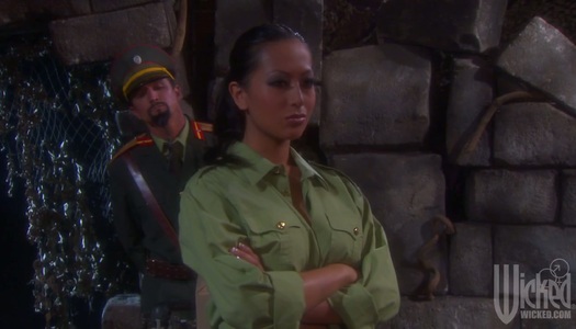 Sexy jail guard Gianna Lynn fucks the general in the jail porn pics