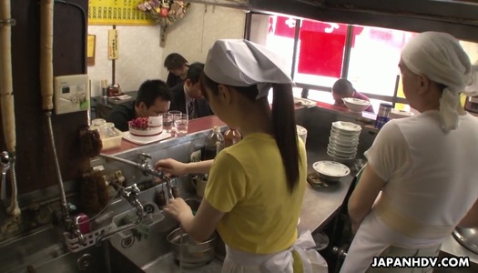 Young cooker Mimi Asuka is toyed by on perverted dude porn pics