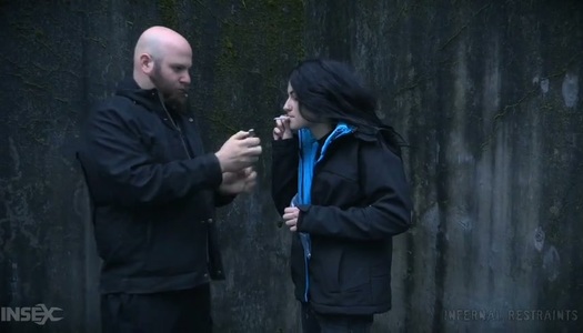 Brunette Lydia Black is punished by one strong bearded dude porn pics