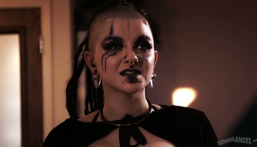 BBW goth Luna LaVey enjoys riding hard penis and take scum in her mouth porn pics