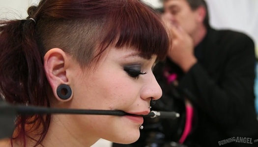 Tattooed emo slut Amelia Dire is taking part in crazy 3some scene porn pics