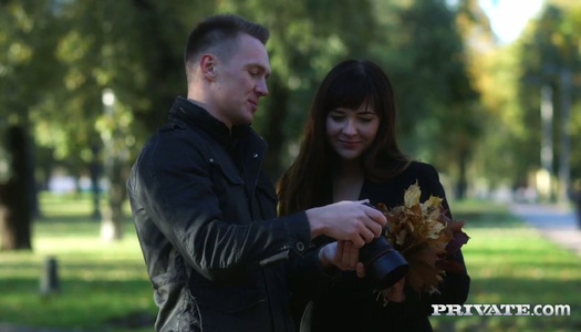 Yummy young brunette Katty Blessed is fucked in her anus on the first date porn pics