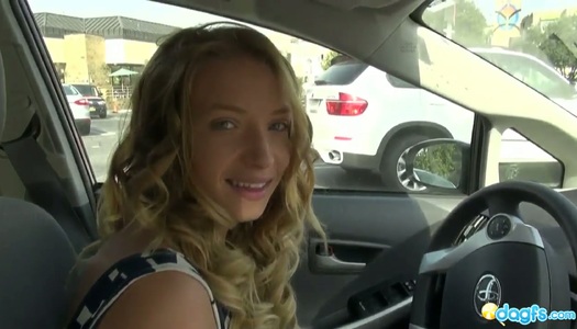 Greedy for cum blonde Alyssa Branch is fucked hard in the car porn pics