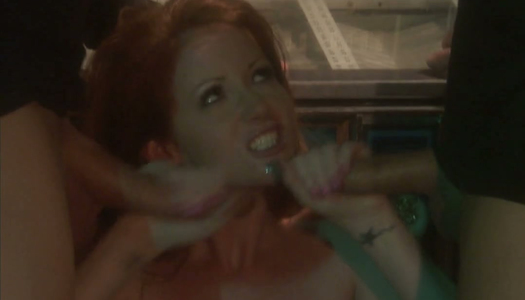 Mad and slutty brunette Nikki Rhodes pleases bikers' cocks porn pics