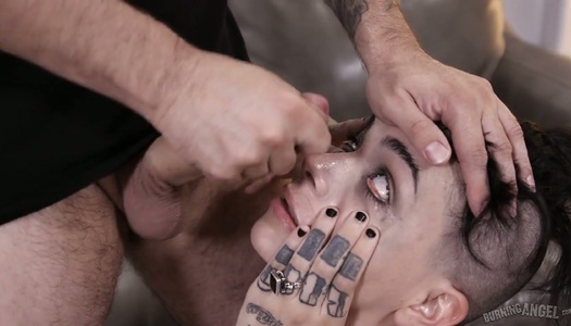 Tattooed goth Leigh Raven is riding a hard big penis porn pics