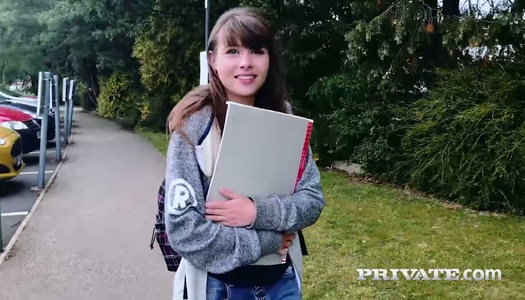 Lubricious brunette babe Luna Rival is making love with her tutor porn pics