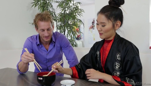 Attractive Asian babe Katana gives the best ever blowjob before crazy sex porn pics