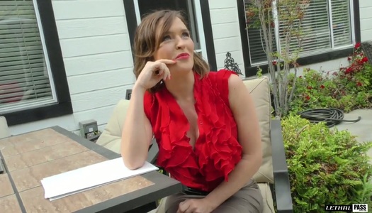 Attractive hottie in short skirt Krissy Lynn goes wild on a hard penis porn pics