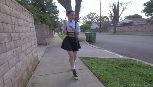 Rude dude fucks sweet chick Lucie Cline and cums on her face porn pics