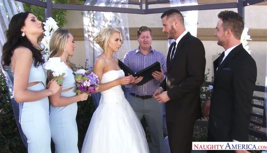 Captivating bride Alix Lynx is making love with her husband soon after the wedding ceremony porn pics