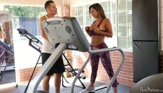 Bootyful and ample breasted fitness chick Reena Sky is fucked at the gym porn pics