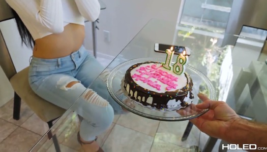 Barely legal teen Adria Rae gets her anus holed for the first time porn pics