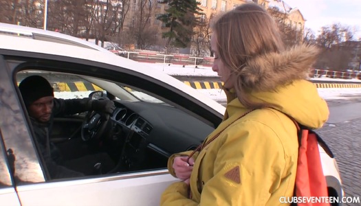 Tempting Czech babe Lady Bug is picked up and fucked by hot blooded mandingo porn pics